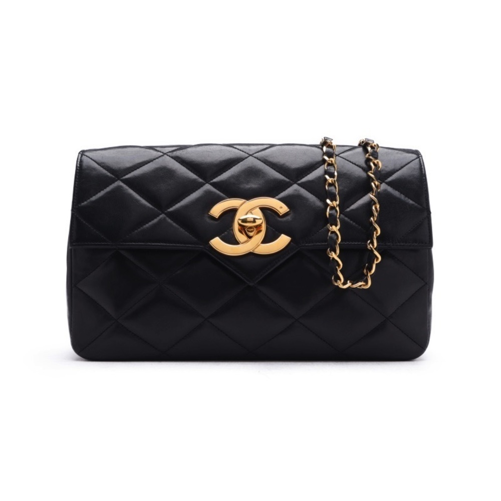 Chanel Matelasse Decacoco Turnlock V Flap Chain Lambskin Black
